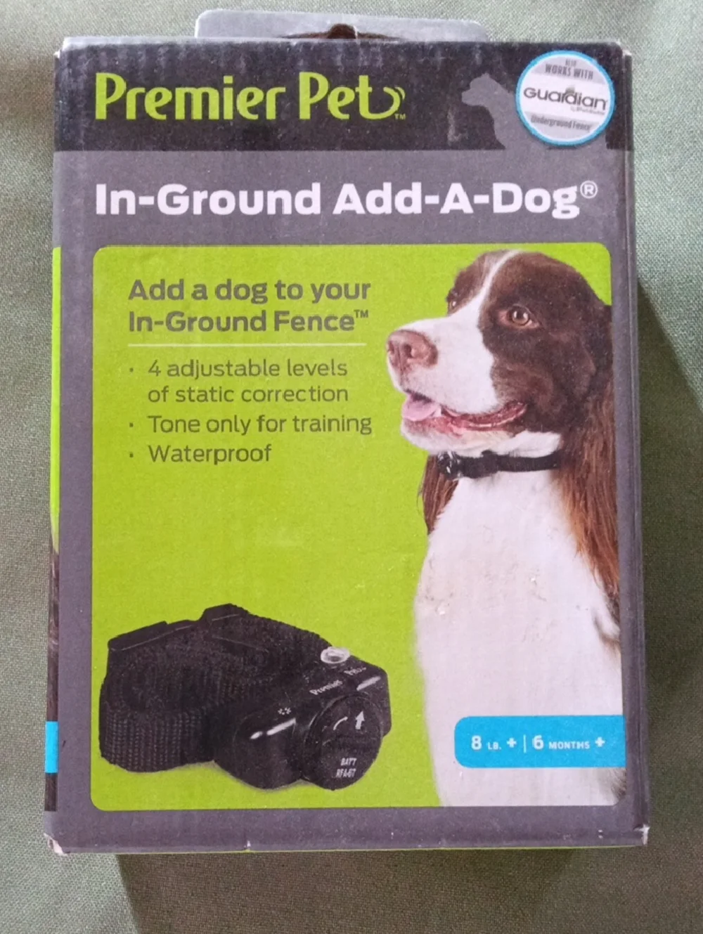Premier Pet In-Ground Fence Kit — Green, White, Blue Packaging